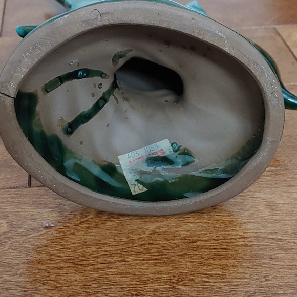 Rare Green drip glazed pottery angelfish - Picture 3 of 6